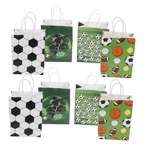 ERINGOGO 12 Stück Fußball Taschen Partytüten Fußball Süßigkeitstüten Beutel Geburtstags Fußball Taschen Kleine Geschenkpapier Fußball Fußball Papiertüten Fußball Party Geschenktüten von ERINGOGO