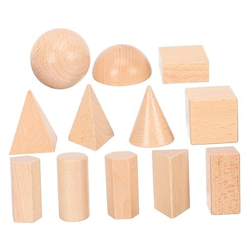 ERINGOGO 12 Stück Geometrisches Modell Feststoffe Puzzle Geometrische Körper Schule 3D-Formen Für Den Unterricht Mini-Werkzeuge Mini-3d-form Geometrie 3D-Formen Für Planke Hölzern von ERINGOGO