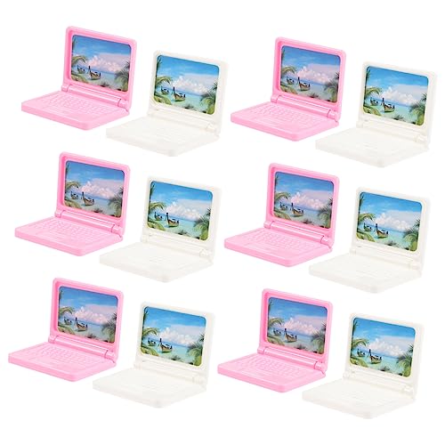 ERINGOGO 12 Stück Puppenhaus-Computer hühner gieskanne kinderspielzeug kinderknallzeug -Laptop Mini laptops Present Ideas Miniatur-Computermodell Mini-Laptop- Plastik von ERINGOGO