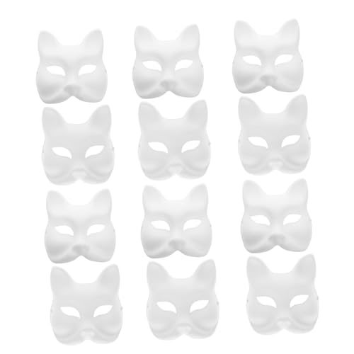 ERINGOGO 12 Stück Teiliges DIY Blanko Papiermasken zum Bemalen Leichte Halbe Gesichtsmaske für Fasching Halloween Maskenball und Cosplay Kreative Bastelmasken für Erwachsene ERINGOGO 12 Stück Teiliges DIY Blanko Papiermasken zum Bemalen Leichte Halbe Gesichtsmaske für Fasching Halloween Maskenball und Cosplay Kreative Bastelmasken für Erwachsene von ERINGOGO