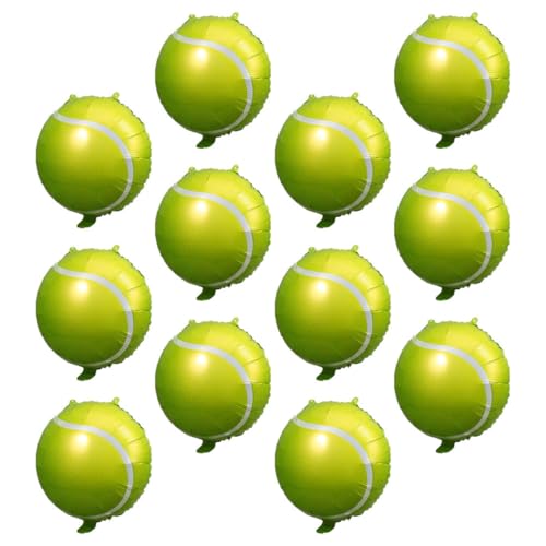 ERINGOGO 12 Stück Tennisballon Grüner Ballon Zubehör Für Sport-mottopartys Tennisball-pinata Tennisball-partyballons Smaragdgrüne Luftballons Sportballballons Badminton Green Aluminiumfolie von ERINGOGO