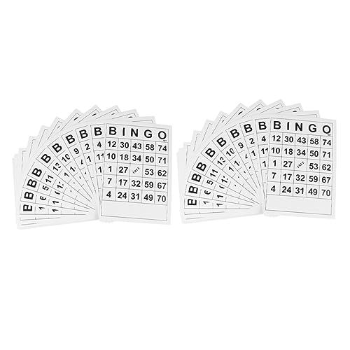 ERINGOGO 120 Stück Bingo-Karten Elektronisches Bingospiel Bingo-Spiele Für Bingo-Spielkarten Kartenspiel Interessantes Gesellschaftsspiel Sammelzubehör Haushaltspartyspiel Weiß Papier von ERINGOGO