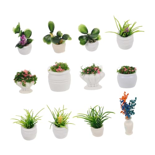 ERINGOGO 12Pcs Miniatur Bonsai Dekoration Mini Puppe Bonsai Ersetzen Puppenhaus Bonsai Delikate Miniatur Bonsai Miniatur Bonsai Modeling Decoring von ERINGOGO