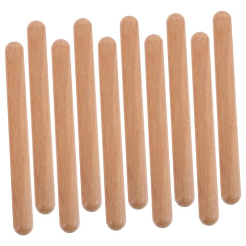 ERINGOGO 12Pcs Teig kinderinstrumente musikinstrumente für Musikalische Erziehung Musik-Rhythmus-Sticks Jingle Bells Musikinstrumente aus Holz frühpädagogische Musikstöcke hölzern von ERINGOGO