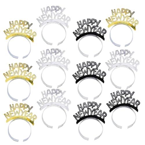 ERINGOGO 12St 2024 Neujahrsparty-Stirnbänder frohes neues jahr haarband 2024 Silvester-Haarreifen haarschmuck haircharm haarsschmuck Haarreifen für das neue Jahr 2024 Jahr Stirnband Plastik von ERINGOGO