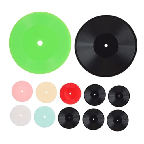 ERINGOGO 12st Mini-rekordmodell Puppenhaus-schallplatten Musikzimmerdekoration Miniatursachen Puppenhaus-Musik-dekor Puppenhaus-musikzubehör Miniatur-musikplayer Vinyldekoration Plastik von ERINGOGO