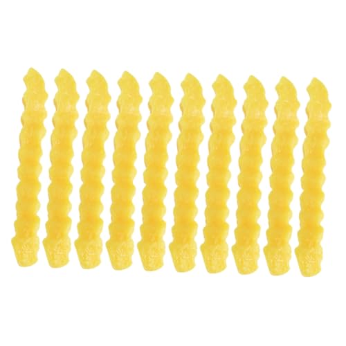 ERINGOGO 12st Simulierte Wellpappe-Pommes Frites Deko Simulation Pommes-Frites-Modell Realistisch Aussehende Chips Spielspielzeug Vorgeben Küchenmodell Küchenzubehör DIY-Modell Yellow PVC von ERINGOGO