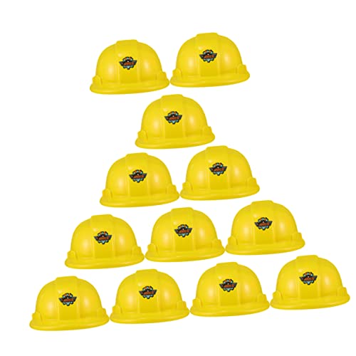 ERINGOGO 12st Werkzeughut Gelber Schutzhelm Roboterhut Konstruktion Babymütze Baumeisterhut Für Bauhüte Für Kappe Bauhelm Cool Bau-hut- Partyhut Yellow Plastik von ERINGOGO