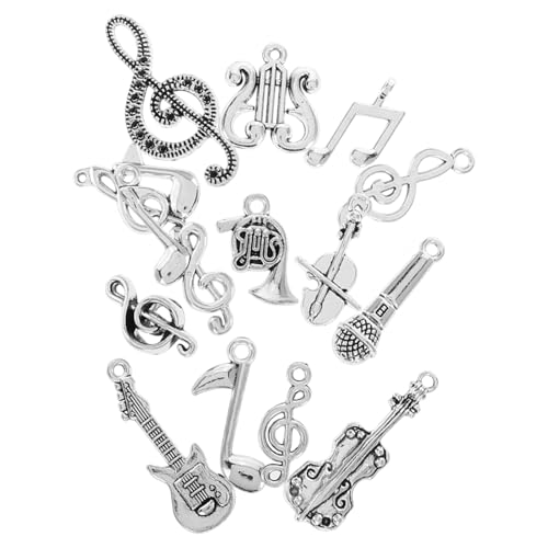 ERINGOGO 14 Stück Kleine Süße Violine Schmuck Handgemachte Musik Charme Kreative DIY Instrument Anhänger Musik Note Zubehör Gitarre Charms von ERINGOGO