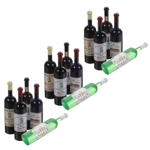 ERINGOGO 15 Stück Puppenhaus Wein Flasche Bausatz wiederverwendbar bastelset bastelsets für kinderspielsachen Mini -Hausdekoration Miniaturen für Puppenhaus Plastik von ERINGOGO