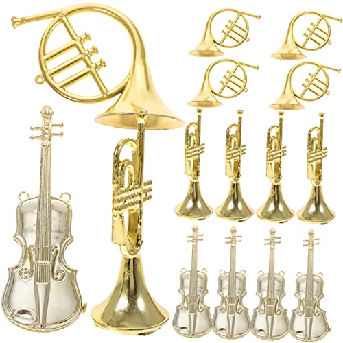 ERINGOGO 15St Musikinstrumentenmodell Weihnachtsdekorationen Fantasiehorn Weihnachtskugeln Ornamente Weihnachts Party weihnachtsbaumdeko Weihnachtsbaum-Musikinstrument Mini-Trompete Plastik von ERINGOGO