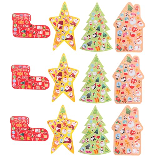 ERINGOGO 16 Blätter Weihnachtsaufkleber Lebkuchen-Aufkleber Aufkleber Für Geschenketiketten Siegeletikettenaufkleber Aufkleber Für Weihnachtskarten Aufkleber Mit Feiertagsfiguren Papier von ERINGOGO