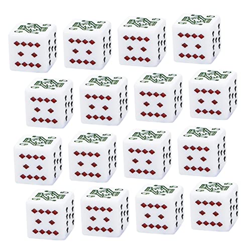 ERINGOGO 16pcs Acrylpoker Würfel Würfel Würfel Würfel Lustiges Spiel Würfel Tragbares Würfel Lustiges Spielversorgung von ERINGOGO