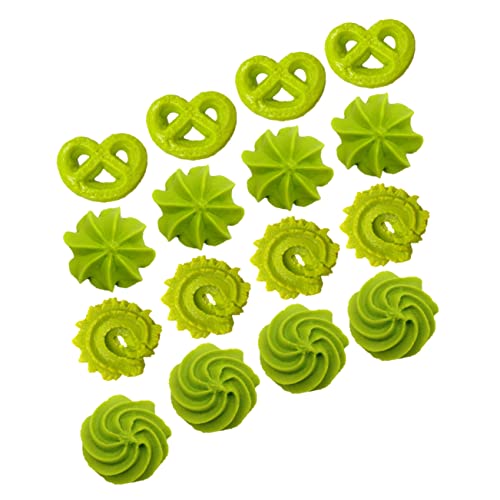 ERINGOGO 16st Keks-Modell Künstliches Lebensmittelmodell Lebensmittel Foto Requisiten Gefälschter Nachtisch Faux-Cookies-Modell Lebensechtes Lebensmittelspielzeug Gefälschter Keks PVC Green von ERINGOGO