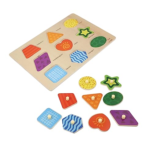 ERINGOGO 1Satz Holz Puzzle Für Cartoon Matching Pädagogisches Lernspielzeug Zur Form Und Farbenerkennung Für Jungen Und Ab Jahr von ERINGOGO