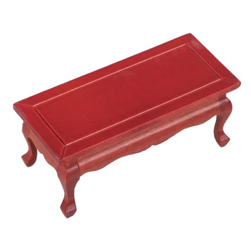 ERINGOGO 1Stk Mini Möbel Modell Couch Tisch mikrowe Miniature Miniaturmöbel Kaffeetisch Dollhouse zubehör Miniaturtisch Massivholzmodell Schreibtisch aus Massivholz Mini-Tisch Birke rot von ERINGOGO