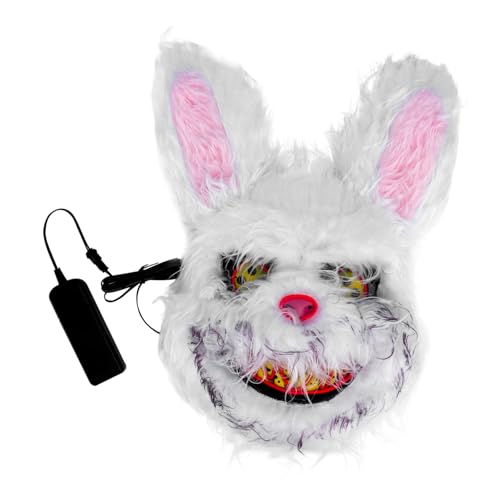 ERINGOGO 1stk Leuchtende Maske Gruseliger Hasenkopf Blutige Hasenmaske Osterhase Kaninchen-dekor Horror-gesichtsmaske Dämonenmaske Gruselige Hasenmaske Hasen-kuscheltiere Plastik Colorful von ERINGOGO