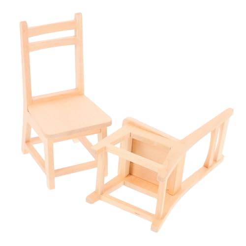 ERINGOGO 2 Miniatur Robuste Holzstühle Kleine Puppenhausmöbel Stabile Geruchsfreie Mini Holzstühle für DIY Dekoration Langlebige Miniaturmöbel für Puppenhaus und Micro World ERINGOGO 2 Miniatur Robuste Holzstühle Kleine Puppenhausmöbel Stabile Geruchsfreie Mini Holzstühle für DIY Dekoration Langlebige Miniaturmöbel für Puppenhaus und Micro World von ERINGOGO