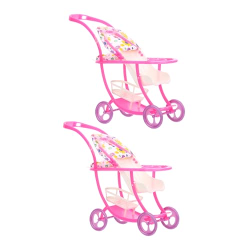 ERINGOGO Babypuppen- und Kinderwagen-Set Mini-Kinderwagen für Kleinkinder Realistisches Design Spielzeug-Kinderwagen für Jungen und Mädchen 2-teilig für Fantasievolles Spielen von ERINGOGO