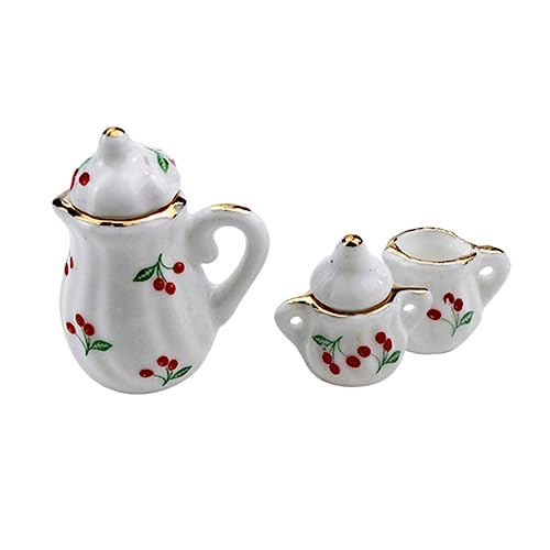 ERINGOGO 2 Sätze Kirsch Keramik Topf Zubehör Miniatur Tasse Fee Chaiselongue kleine Hausverzierung Mini- kleine Hausmöbel Mini-Wasserkocher Möbelmodell kleines Hausmodell von ERINGOGO