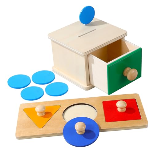 ERINGOGO 2 Sätze Münzbox Geometrie Puzzles Puzzle für -Rätsel Kinderspielzeug holzspielzeug holzspielsachen spielset puzzlematte für geometrische Blöcke von ERINGOGO