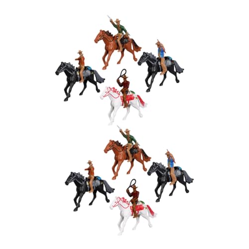 ERINGOGO 2 Sätze Western-Cowboy-Modell Actionfiguren Spielfiguren-spielsets Cowboy-Ornamente Cowboy-Figur Spielzeugpferd Tierspielzeug Spielsets, Kleine Figuren Figur Spielset Plastik von ERINGOGO