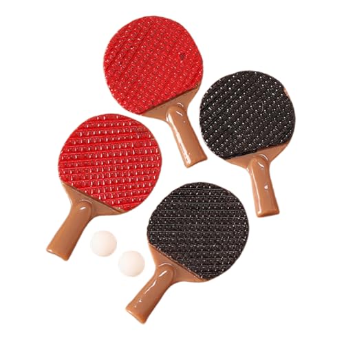 ERINGOGO 2 Sets Miniatur-Tischtennis-Set, Mini-schläger Und Ball-Set, Puppenhaus-sportzubehör Im Maßstab 1:12, Ideal Für Mini- -Dekoration, Puppenhaus-sportzubehör von ERINGOGO