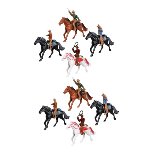 ERINGOGO 2 Sets Western Cowboy Modell Spielzeug Charakter Modelle Pferdefigur Tierfiguren Partydekorationen Spielfigur Cowboy Figuren Figur Spielset Cowboy Modelle Reiter Figur Kunststoff von ERINGOGO