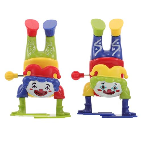 ERINGOGO 2 Stück Aufzieh-Clown-Puppe Spielzeug Lustiges Auf Den Kopf Gestelltes Clown-Spielzeug Mit Uhrwerk Partygeschenke Geschenkartikel Retro-Sammlerdekorationen von ERINGOGO