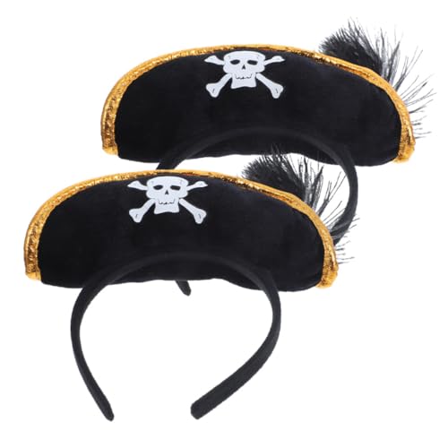 ERINGOGO 2 Stück Halloween Piratenhut Haarreif Leichtes Verstellbares Party Stirnband für Karneval und Kostümfest Bequeme Einheitsgröße Geeignet für Halloween und Piraten Mottopartys ERINGOGO 2 Stück Halloween Piratenhut Haarreif Leichtes Verstellbares Party Stirnband für Karneval und Kostümfest Bequeme Einheitsgröße Geeignet für Halloween und Piraten Mottopartys von ERINGOGO
