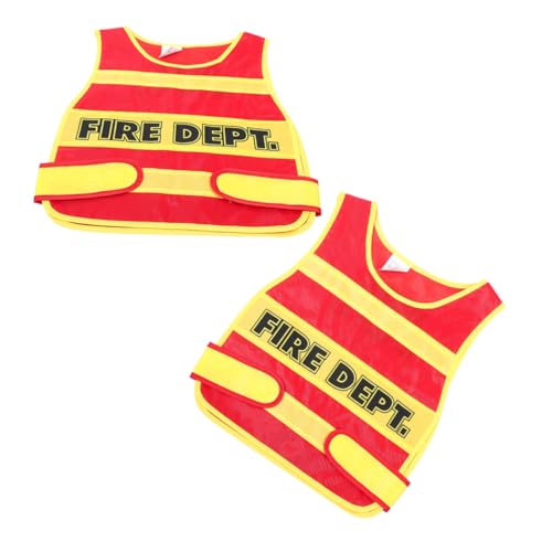 ERINGOGO 2 Stück Kinder Feueruniform Kinderkleid Westen Kinderkleidung Kleinkind Kostüme Kinderweste Bekleidung Kinder Cosplay Feuerwehrweste Feuerwehrweste Für Kinder Weste Für von ERINGOGO