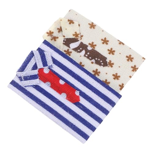 ERINGOGO 2 Stück Maßstab Kleine Stoff Hemden für Puppenhaus Figuren Strapazierfähige Miniatur Kleidung Accessoires für Bjd Modelle Kreatives Design für Rollenspiele ERINGOGO 2 Stück Maßstab Kleine Stoff Hemden für Puppenhaus Figuren Strapazierfähige Miniatur Kleidung Accessoires für Bjd Modelle Kreatives Design für Rollenspiele von ERINGOGO