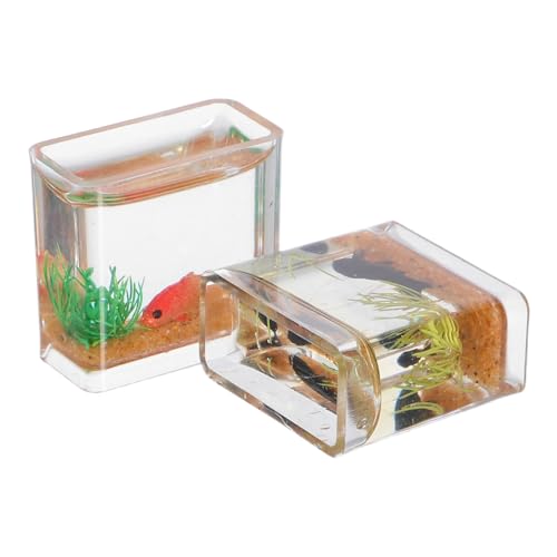 ERINGOGO 2 Stück Maßstab Realistisches Fischglas Resin Mini Goldfisch Deko Kleines Aquarium für Puppenhaus Desktop Wohnkultur Orange Schwarz ERINGOGO 2 Stück Maßstab Realistisches Fischglas Resin Mini Goldfisch Deko Kleines Aquarium für Puppenhaus Desktop Wohnkultur Orange Schwarz von ERINGOGO
