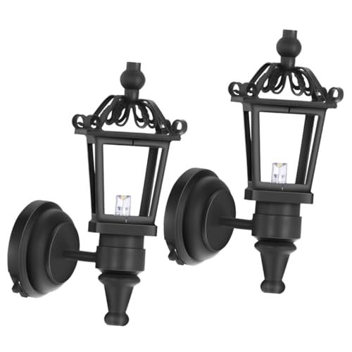 ERINGOGO 2 Stück Maßstab Schwarze Puppenhaus Wandlampen Realistische Möbelmodell Szene Dekoratives Accessoire für Kleine Häuser und Miniaturzimmer ERINGOGO 2 Stück Maßstab Schwarze Puppenhaus Wandlampen Realistische Möbelmodell Szene Dekoratives Accessoire für Kleine Häuser und Miniaturzimmer von ERINGOGO