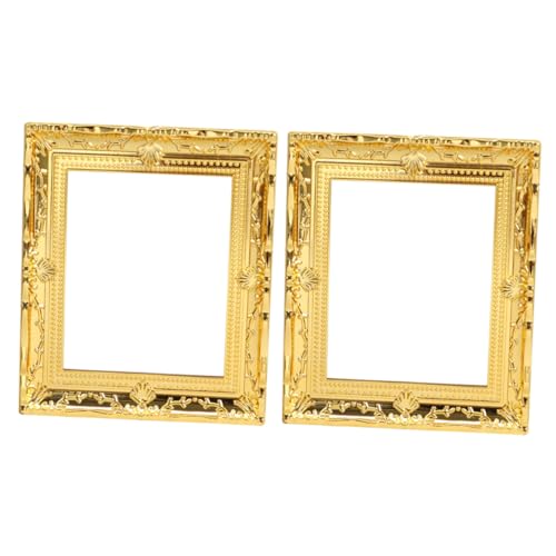 ERINGOGO 2 Stück Miniatur Bilderrahmen aus Hochwertigem Goldfarbene Kleine Fotorahmen Dekoration für Puppenhaus Zubehör Lebensechte Details Leicht und Sicher ERINGOGO 2 Stück Miniatur Bilderrahmen aus Hochwertigem Goldfarbene Kleine Fotorahmen Dekoration für Puppenhaus Zubehör Lebensechte Details Leicht und Sicher von ERINGOGO