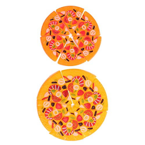 ERINGOGO 2 Stück Pizza Le küchenspielzeug für Kitchen Toys for kinderküche zubehör kinderküchenzubehor Pizzaspielzeug schneiden Spielhaus Plastik Orange von ERINGOGO