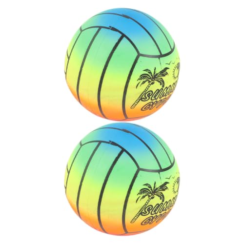 ERINGOGO 2 Stück Regenbogen-Volleyball Spiel Pool-Basketballkorb Strand sprengen Schwimmbad Kinderball Regenbogen Ball Bunter Volleyball Ball farbige Kugeln Bälle für Kinderbälle PVC von ERINGOGO