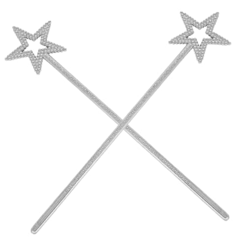 ERINGOGO 2 Stück Teiliges Silbernes Stern zauberstab Leichte Griffige Feenstäbe für Mädchen als Geburtstagsgeschenk Partyzubehör und Cosplay Accessoire Einzigartiges Stern Design für ERINGOGO 2 Stück Teiliges Silbernes Stern zauberstab Leichte Griffige Feenstäbe für Mädchen als Geburtstagsgeschenk Partyzubehör und Cosplay Accessoire Einzigartiges Stern Design für von ERINGOGO
