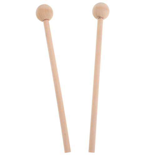 ERINGOGO 2 Stücke Holz Schlägel Percussion Sticks 12,18 Zoll Orff Hammer Runde Spitze Für Xylophon Glockenspiel Percussion Chime Holz Block Glocke von ERINGOGO