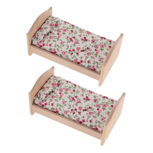 ERINGOGO 2 Stücke Holz-einzelbett mit Matratze und Kissen Naturbelassenes DIY Möbelstück für Kinderzimmer-Dekoration Leicht und Detailreich für Kreatives ERINGOGO 2 Stücke Holz-einzelbett mit Matratze und Kissen Naturbelassenes DIY Möbelstück für Kinderzimmer-Dekoration Leicht und Detailreich für Kreatives von ERINGOGO