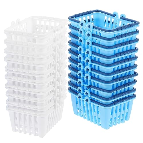 ERINGOGO 20 Stück Einkaufskorb Storage Baskets für kinderspielzeuge gieskanne kinderspielzeug Miniatur kleine Körbchen für Picknickkorb Plastik von ERINGOGO