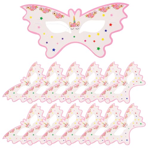 ERINGOGO 20 Stück Schmetterlingsmasken Einhornmaske Halloween Tiermasken Papiermaskerademaske Für Kinder Kinder Cosplay Partyzubehör Requisiten von ERINGOGO