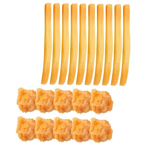 ERINGOGO 20 Stück Snack-Modell Spielzeugnahrung Pommes frittes gefälschtes Essen braten küche Dekoration mutfak aksesuarları Hähnchen-Popcorn-Pommes Frites Pommes-Frites-Küche von ERINGOGO