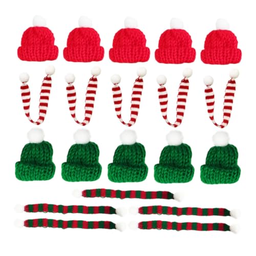 ERINGOGO 20 Stück Teiliges Weihnachtsmützen und Schal Handgefertigte Xmas Deko für Flaschen Puppen und DIY Basteln Weihnachtliches Winterliches Design Langlebig und Detailreich ERINGOGO 20 Stück Teiliges Weihnachtsmützen und Schal Handgefertigte Xmas Deko für Flaschen Puppen und DIY Basteln Weihnachtliches Winterliches Design Langlebig und Detailreich von ERINGOGO