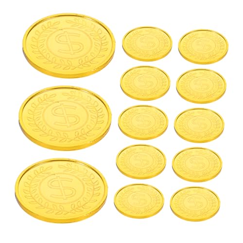 ERINGOGO 200 Stück Goldene Piratenmünzen Kunststoff Spielmünzen für Schatzsuche Rollenspiel Partydekoration Schatztruhe Brettspiele Realistische Schatzspielzeug ERINGOGO 200 Stück Goldene Piratenmünzen Kunststoff Spielmünzen für Schatzsuche Rollenspiel Partydekoration Schatztruhe Brettspiele Realistische Schatzspielzeug von ERINGOGO
