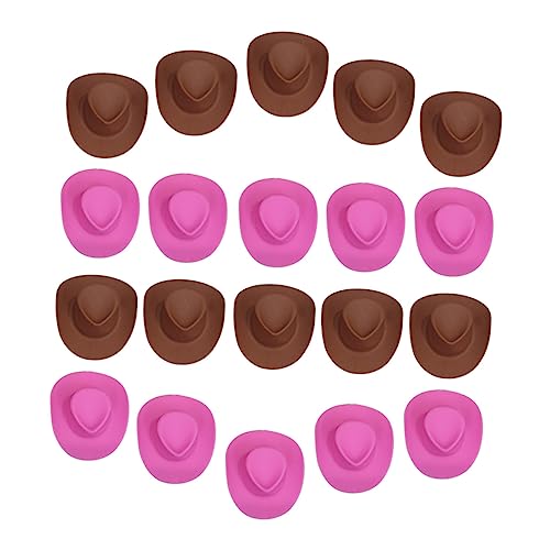 ERINGOGO 20St Mini-Cowboyhut für kinderspielzeug Puppenhut Sammlung Puppenhut Bastelset Miniatur-Zubehör Minihüte für Flaschen Sitz kleine Hüte für Puppen Mini-Hüte Plastik von ERINGOGO