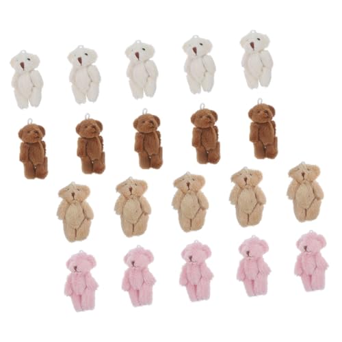 ERINGOGO 20St ausgestopfte Bärenpuppe Mini Plüschbären Kleine Plüschtiere Mini Bär Plüsch Tier Plüschspielzeug Schlüsselanhänger Kuscheltier Stofftier Bär PP Baumwolle von ERINGOGO