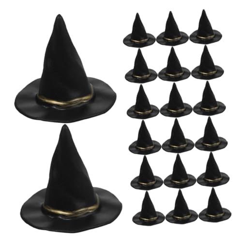 ERINGOGO 20 Stücke Miniatur Halloween Hüte Schwarz Hexen Hut Spielzeug für Puppenhaus Handwerk von ERINGOGO