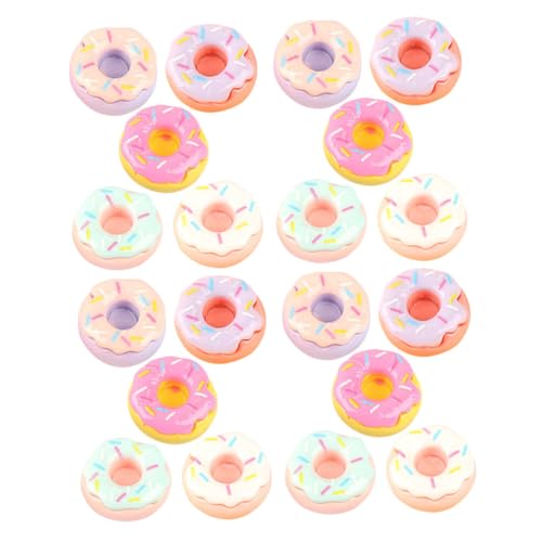 ERINGOGO 20st Mini-Donuts Kleine Donut-verzierung Mini-hausverzierung Winzige Donut-dekore Food-Requisiten-dekor Künstliche Lebensmittel-Requisiten Gefälschte Donut-miniaturen Harz von ERINGOGO