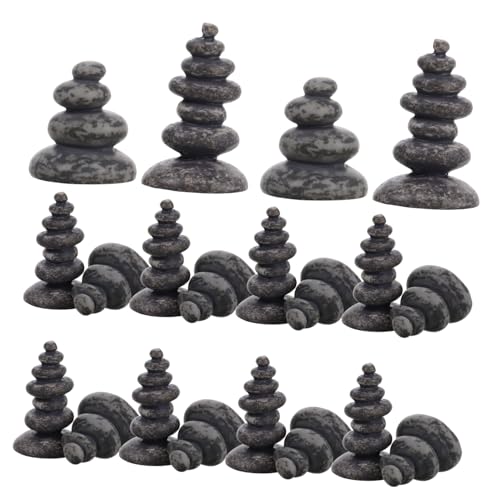 ERINGOGO 20st Turmhaus Aus Steingarten Pagodengartenstatue Zen-gartensteine Gartenfiguren Aus Stein Japanischer Zen-Garten Natürliche Aquariendekoration Steine ​​stapeln Harz Light Grey von ERINGOGO